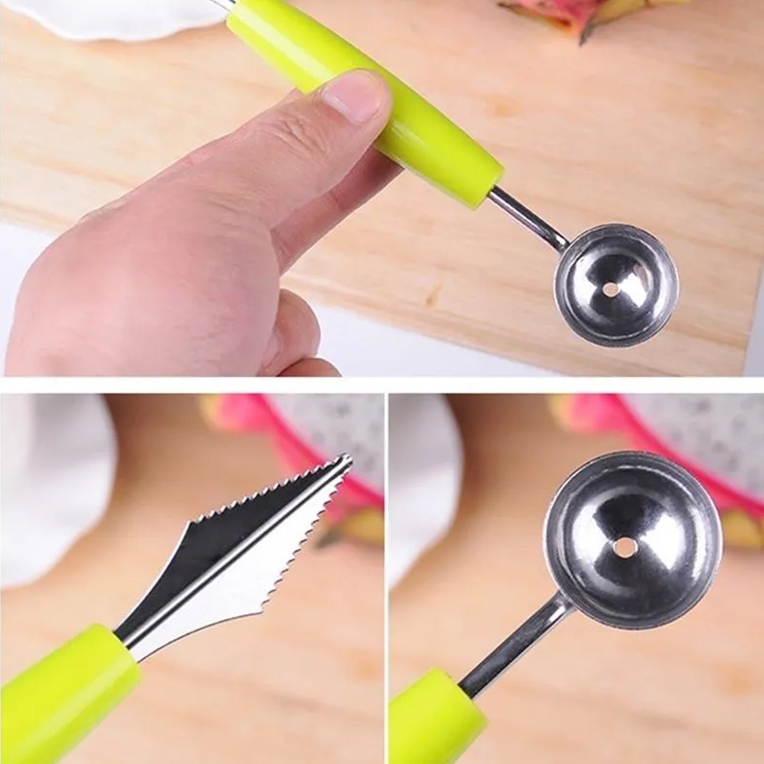 7031 Multifunctional Stainless Steel Fruit, Vegetable Pattern Carving Knife Peeler Corer Spherical Dig Ball Scoop, Garnishing Dig Ball Spoon Kit. DeoDap 7031 Multifunctional Stainless Steel Fruit, Vegetable Pattern Carving Knife Peeler Corer Spherical Dig Ball Scoop, Garnishing Dig Ball Spoon Kit. DeoDap